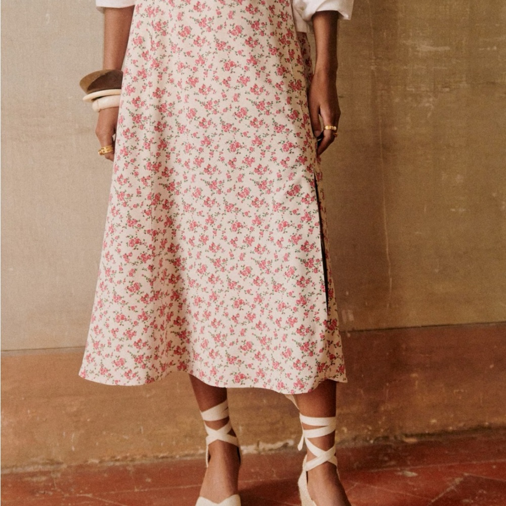 Sezane Tabata Skirt in Rose Print